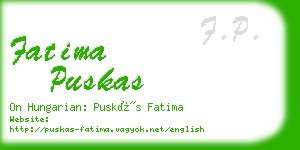 fatima puskas business card